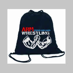 Arm Wrestling - Strong and Hard ľahké sťahovacie vrecko ( batôžtek / vak ) s čiernou šnúrkou, 100% bavlna 100 g/m2, rozmery cca. 37 x 41 cm